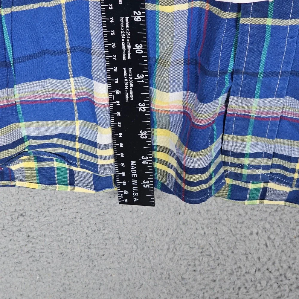 Ralph Lauren Button Down Mens 4XB Blue Plaid Classic Fit Short Sleeve Shirt